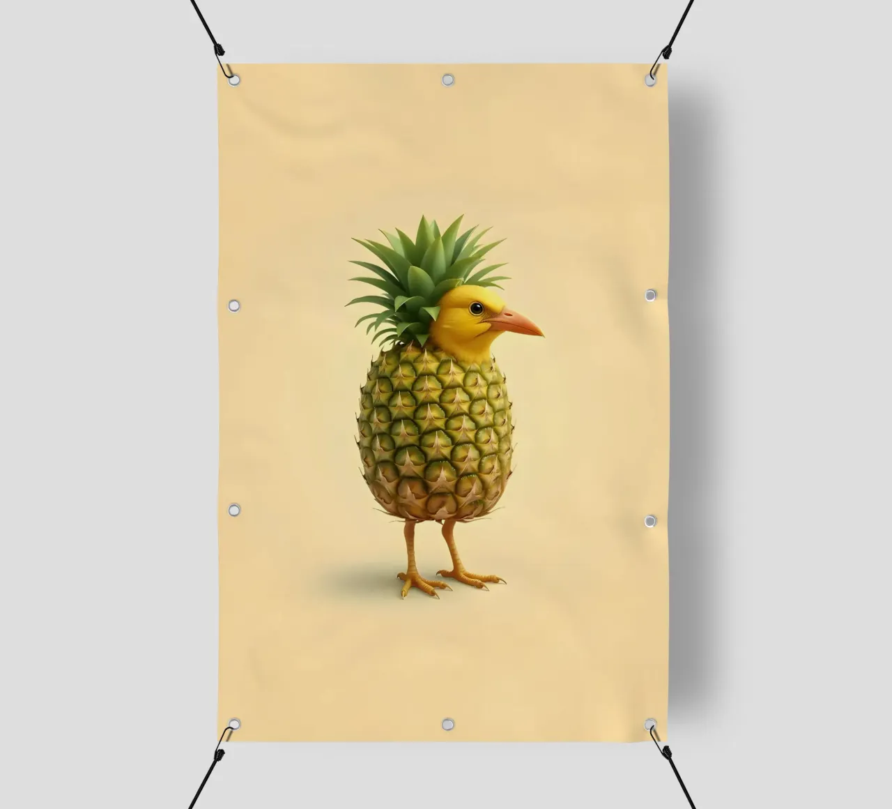 Ananas Bird Art - Design di frutta tropicale telo in pvc da Fruit Fusion Creatures