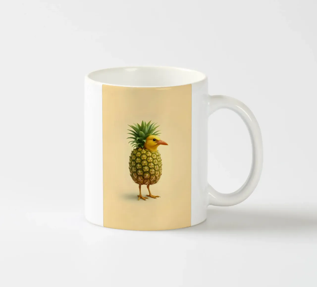 Ananas Bird Art - Design di frutta tropicale tazza in ceramica da Fruit Fusion Creatures