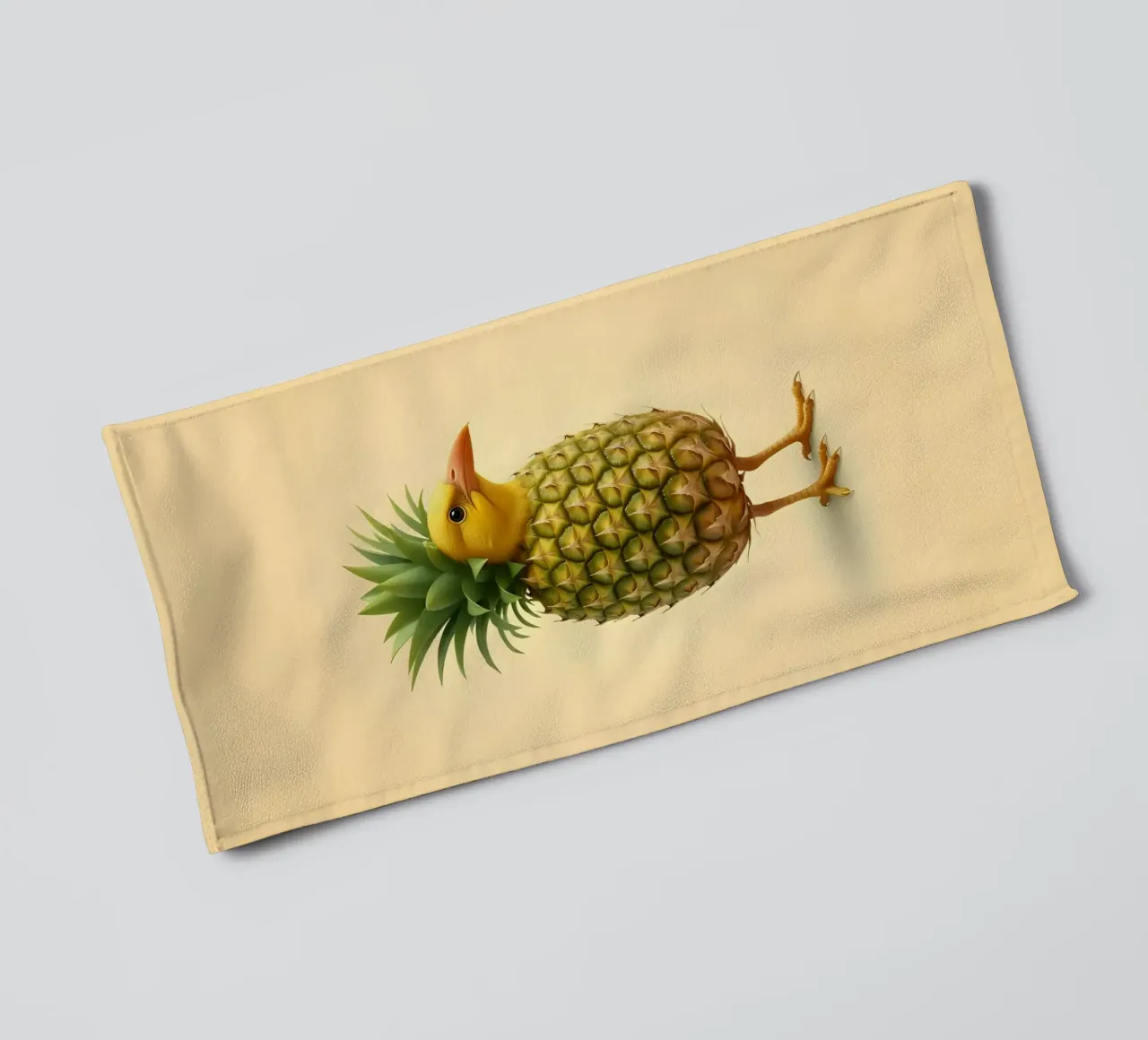 Ananas Bird Art - Design di frutta tropicale asciugamano da bagno da Fruit Fusion Creatures