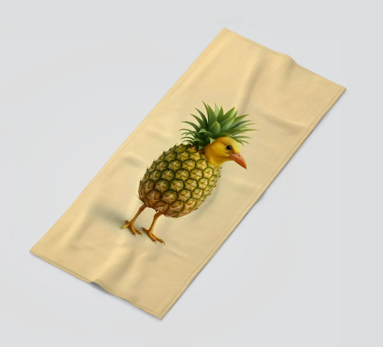 Ananas Bird Art - Design di frutta tropicale telo mare da Fruit Fusion Creatures