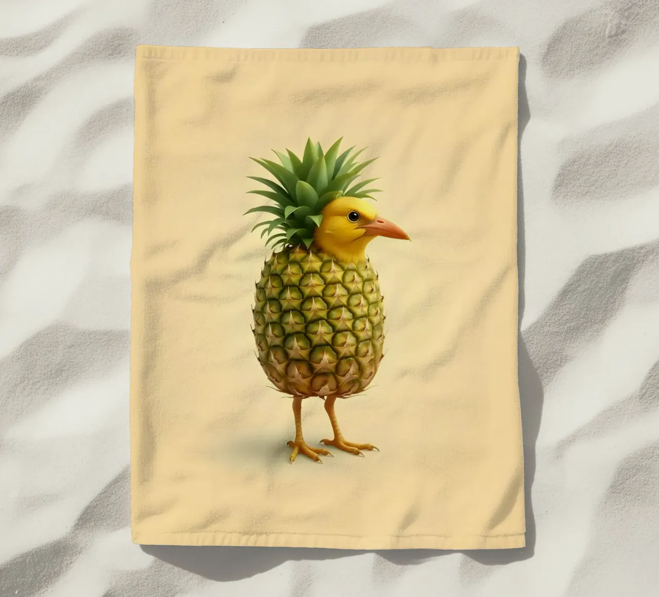 Ananas Bird Art - Design di frutta tropicale telo mare da Fruit Fusion Creatures