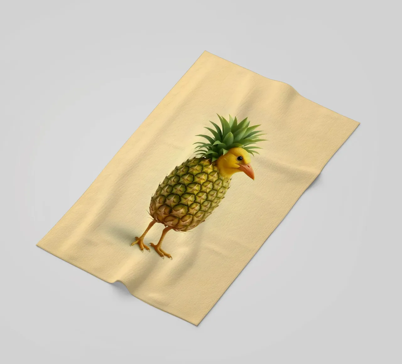 Ananas Bird Art - Design di frutta tropicale telo mare da Fruit Fusion Creatures