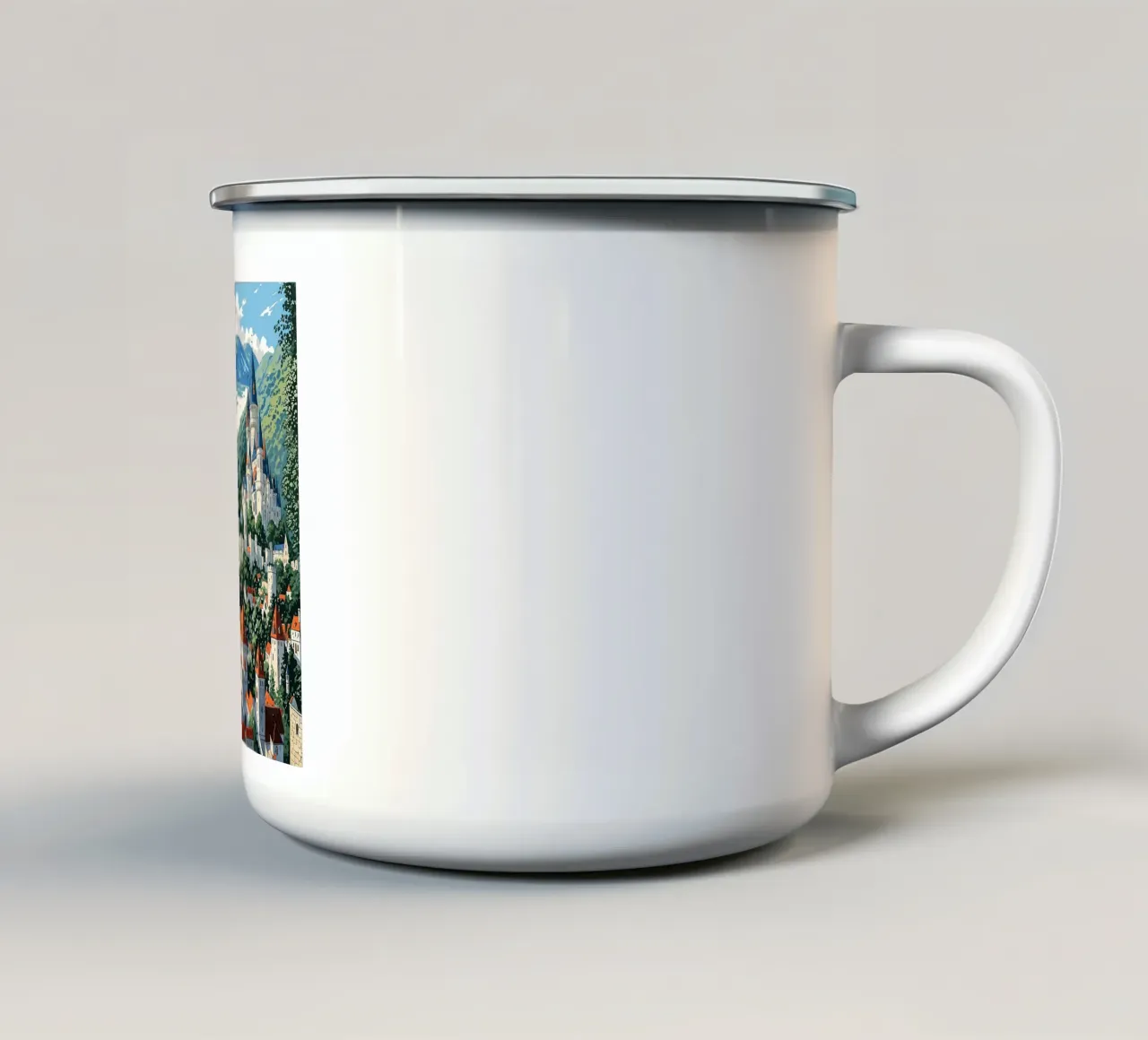 Enchanting Castle in the Hills tazza in smalto da Burk Smith