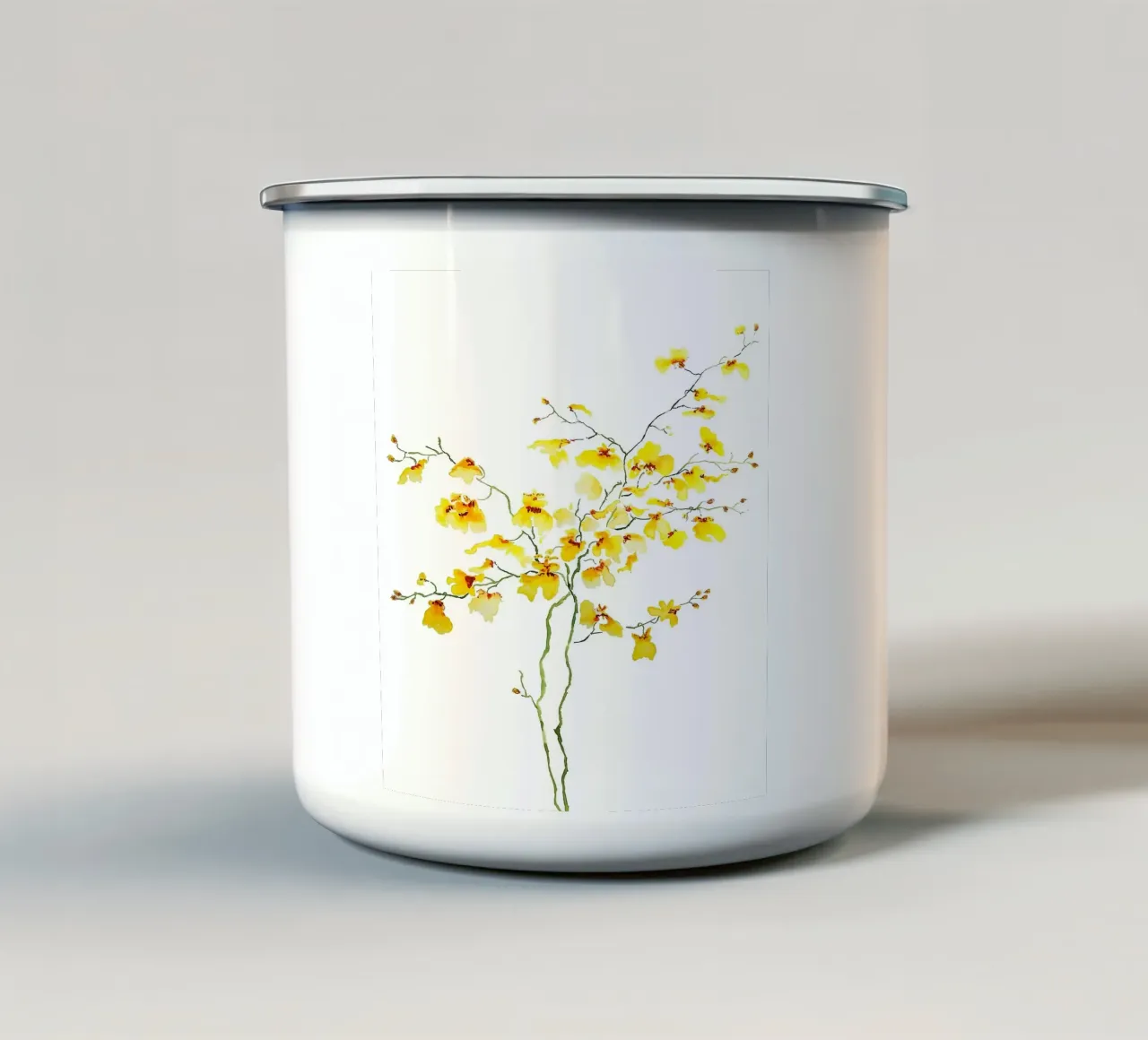 Yellow Oncidium Orchid tazza in smalto da LucasWest