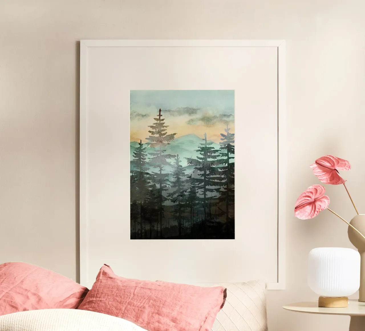 Pine Trees poster van Lynn Janet