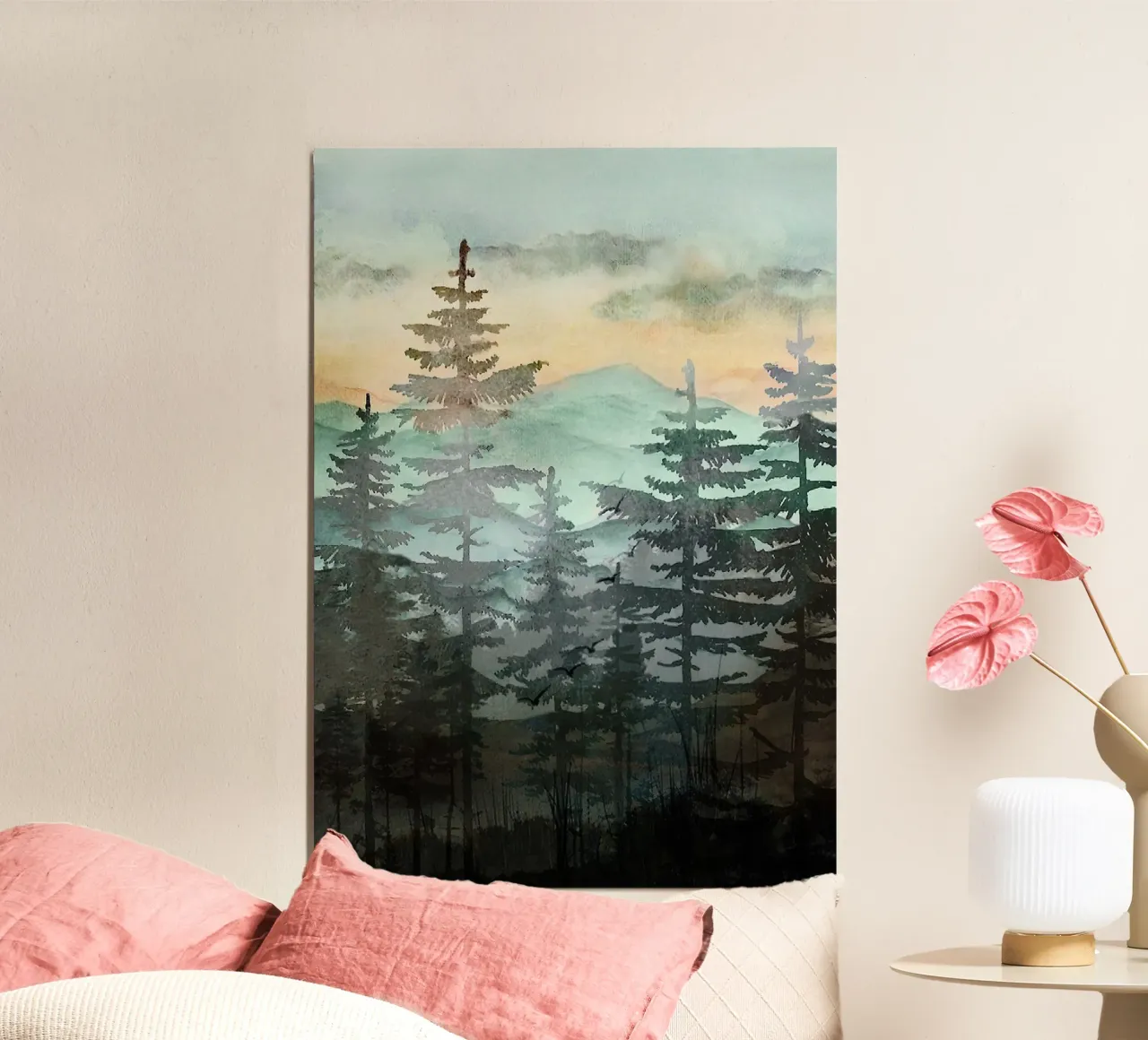 Pine Trees poster van Lynn Janet
