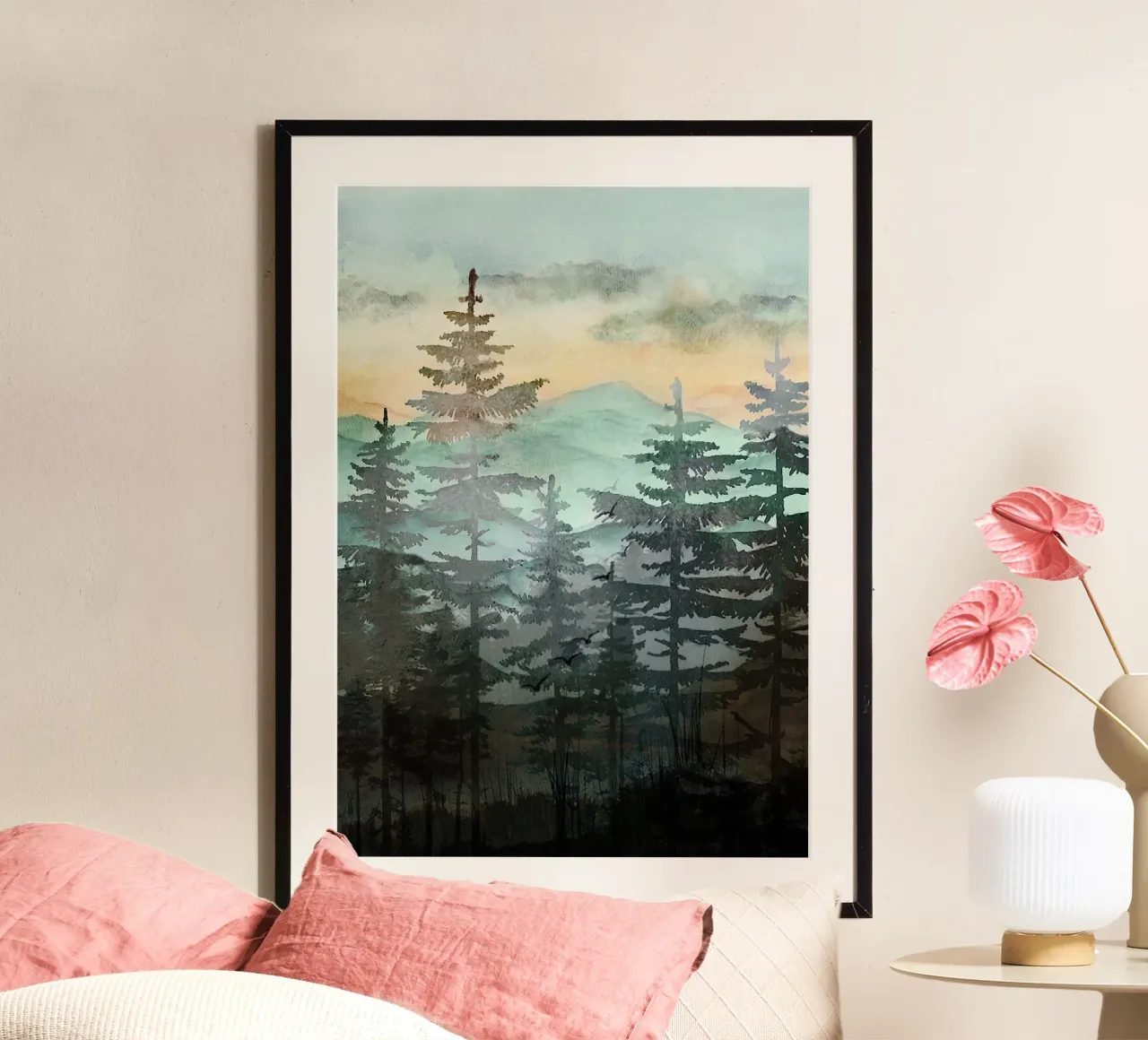 Pine Trees poster van Lynn Janet