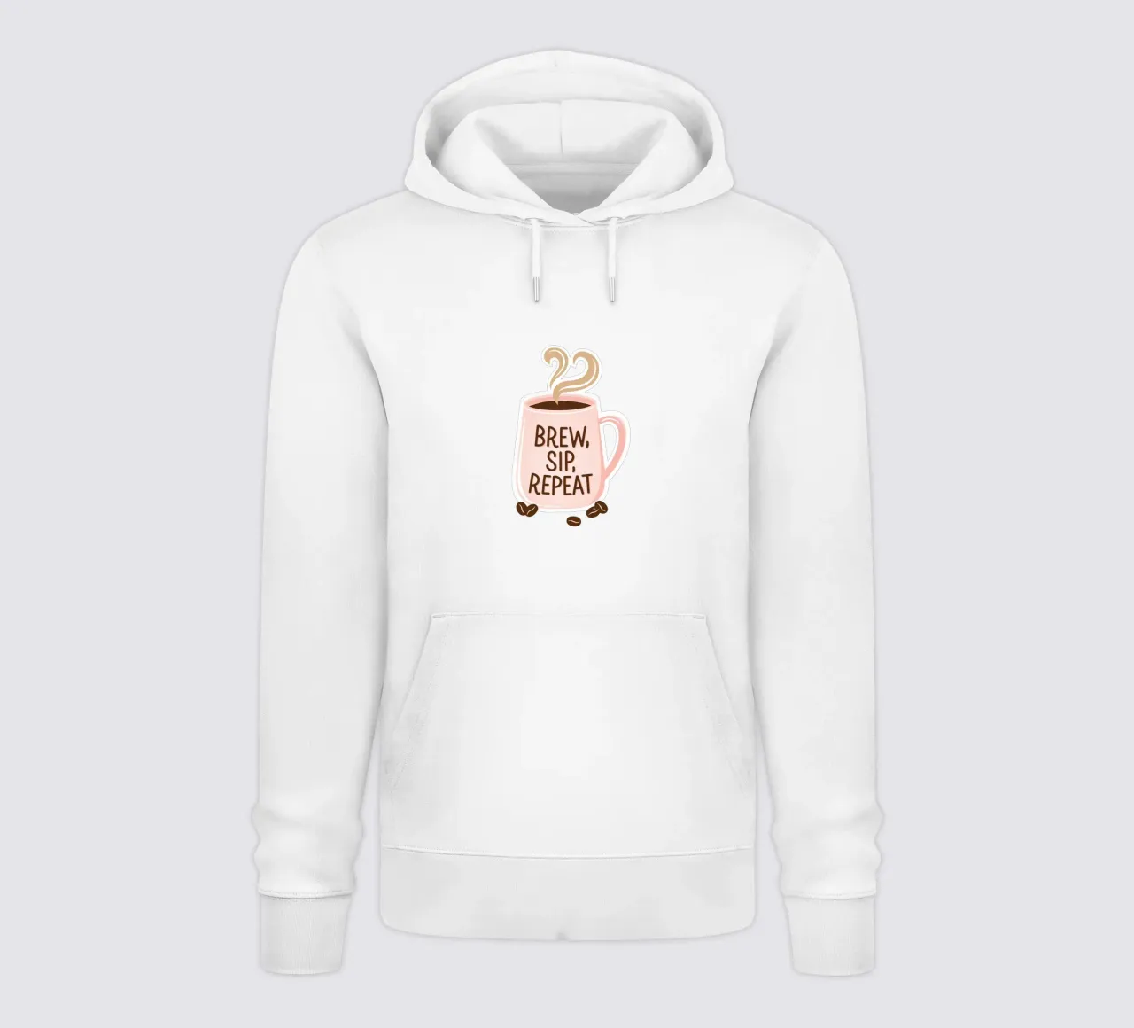 Tazza da caffè "Brew, Sip, Repeat". felpa con cappuccio da Martina