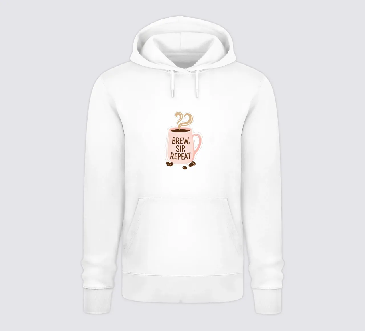 Tazza da caffè "Brew, Sip, Repeat". felpa con cappuccio da Martina