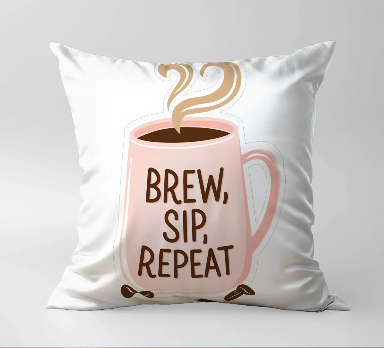 Tazza da caffè "Brew, Sip, Repeat". cuscino da Martina