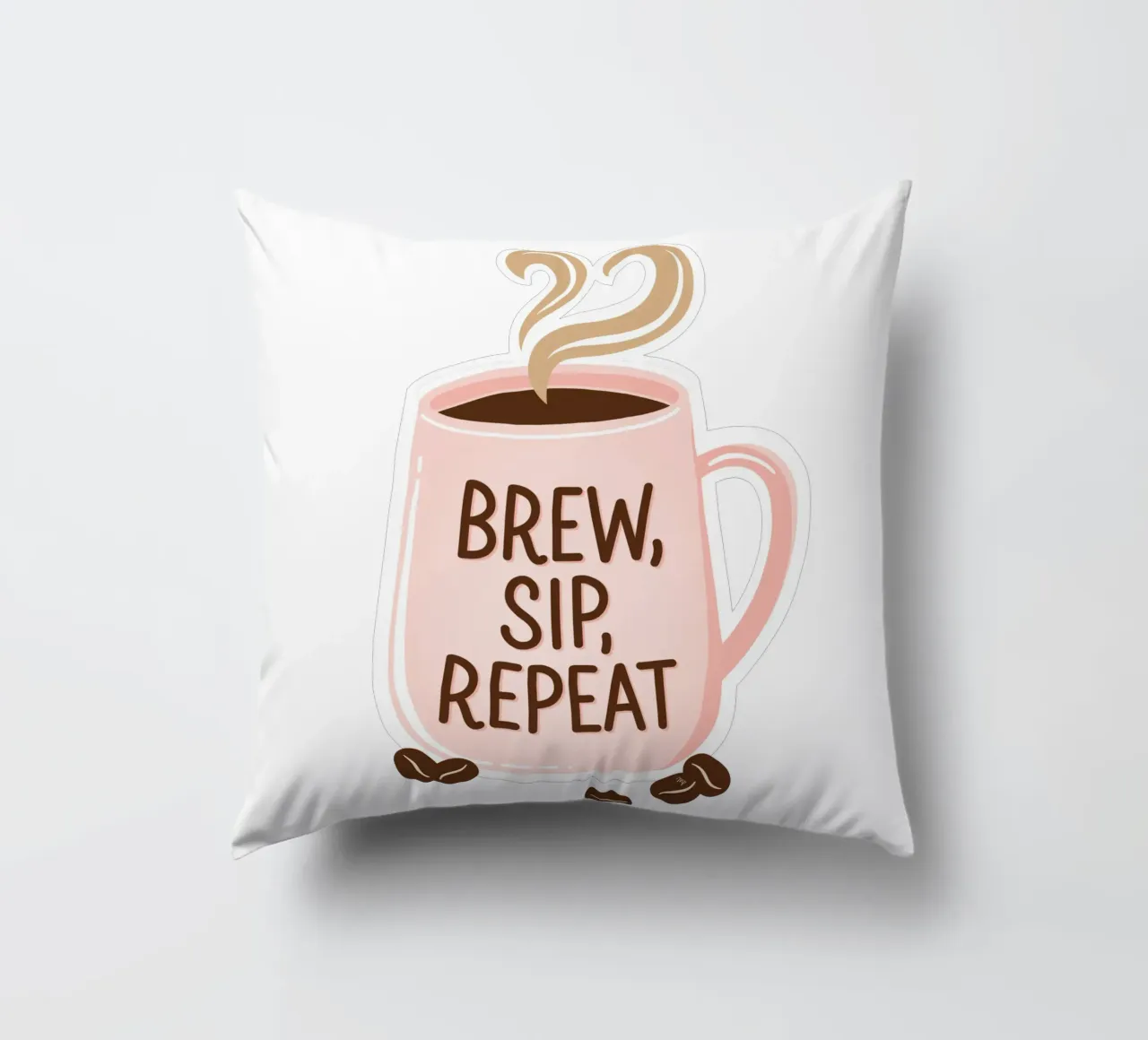 Kaffeetasse zum Aufbrühen, Schlürfen und Wiederholen Kissen von Martina