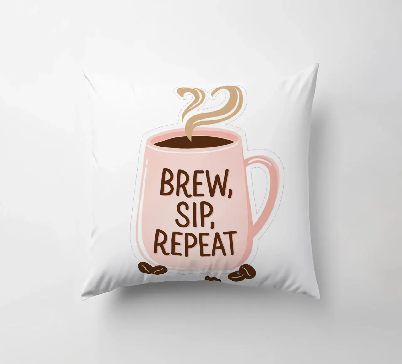 Kaffeetasse zum Aufbrühen, Schlürfen und Wiederholen Kissen von Martina