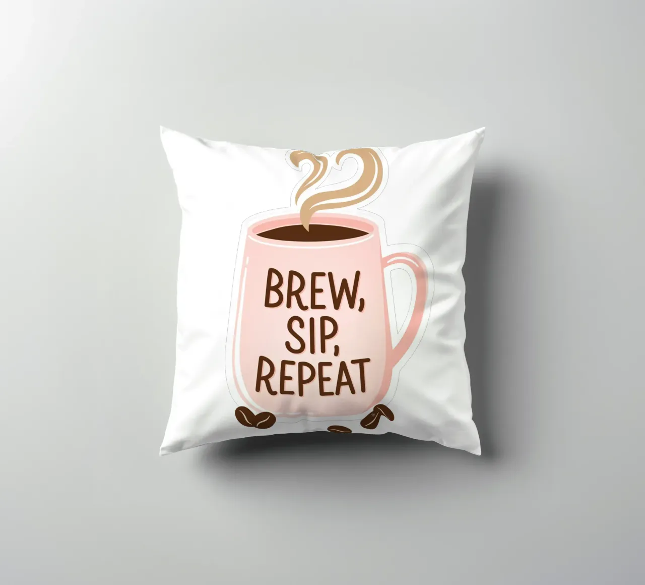 Kaffeetasse zum Aufbrühen, Schlürfen und Wiederholen Kissen von Martina