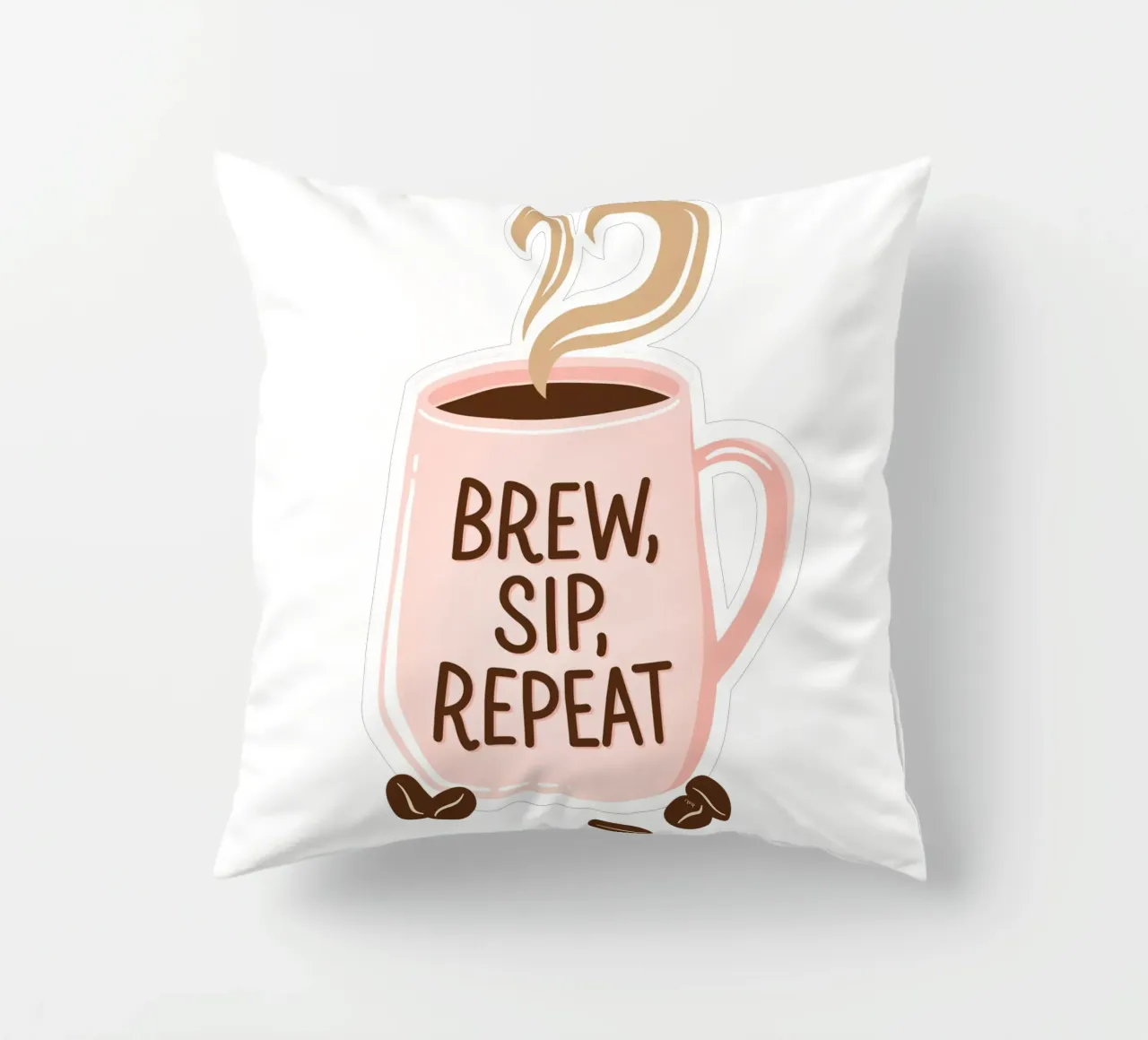 Tazza da caffè "Brew, Sip, Repeat". cuscino da Martina