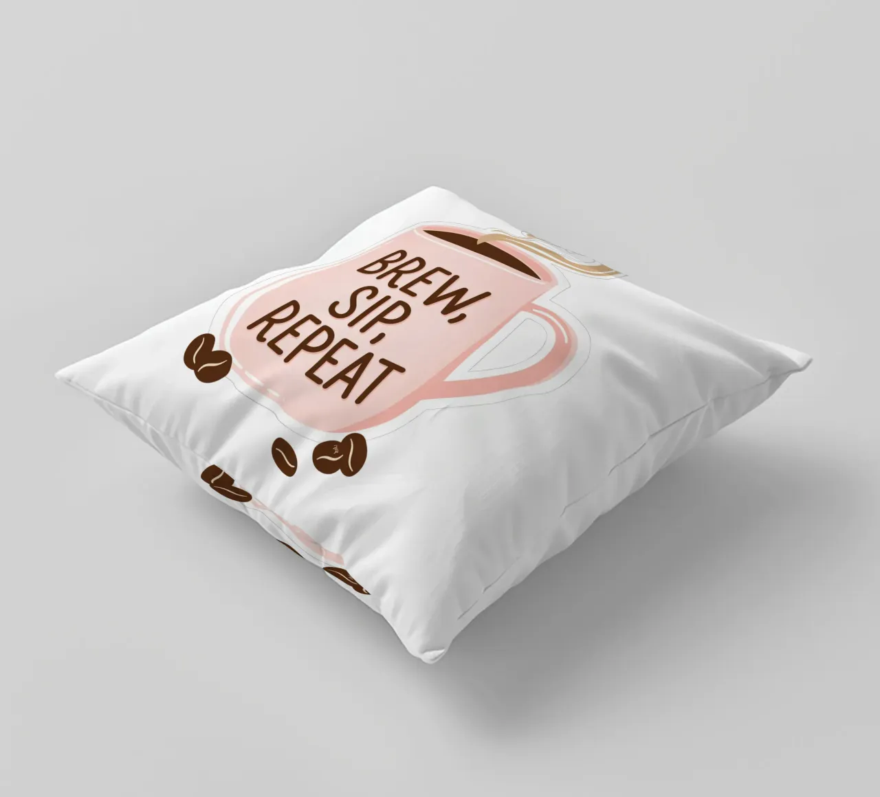 Kaffeetasse zum Aufbrühen, Schlürfen und Wiederholen Kissen von Martina