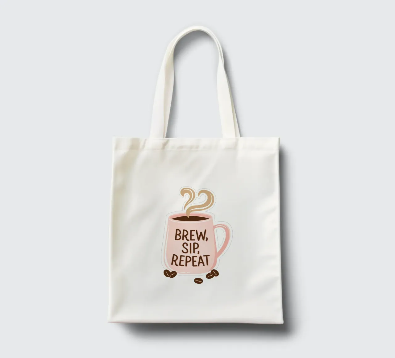 Tazza da caffè "Brew, Sip, Repeat". borsa in juta da Martina