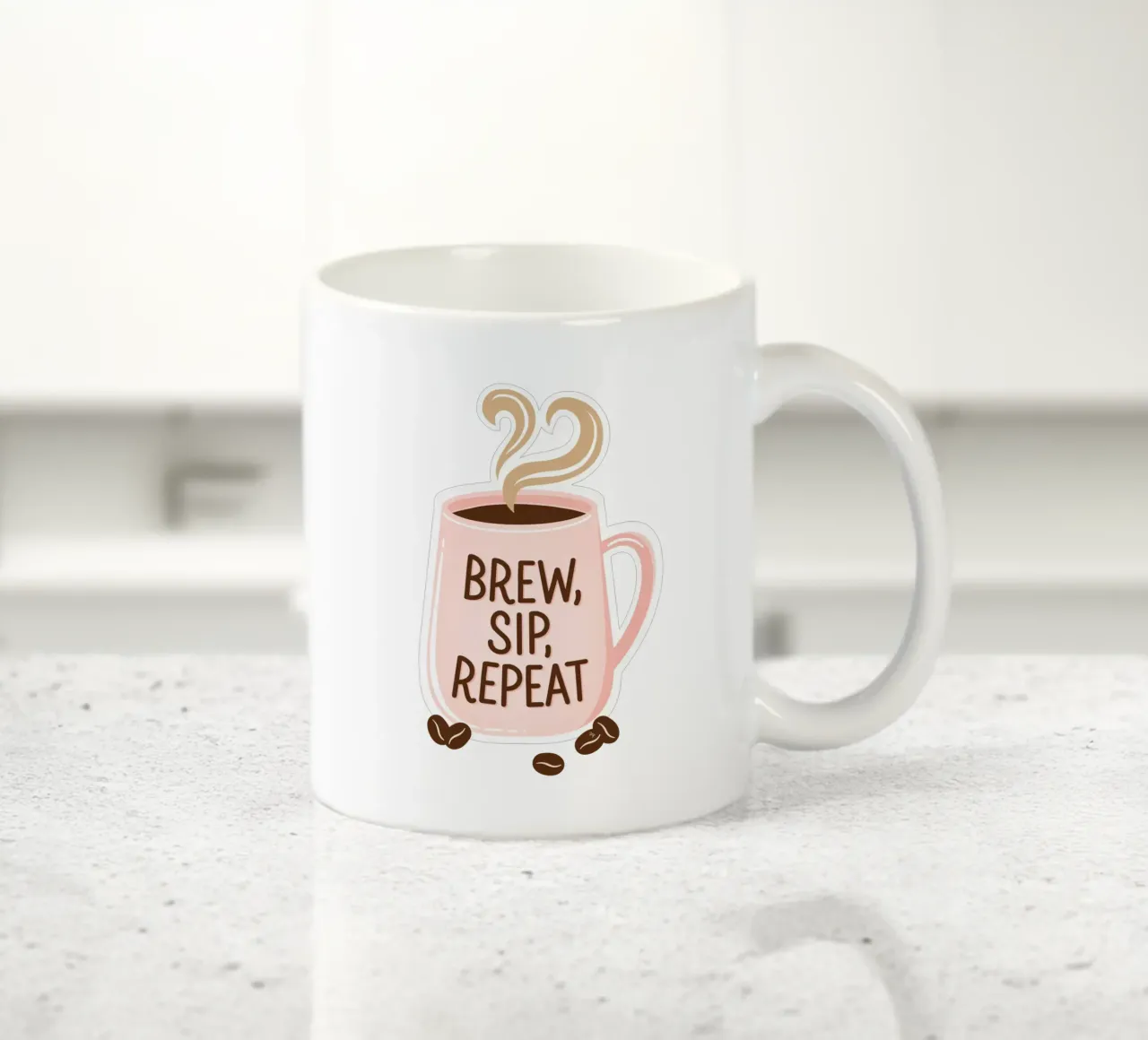 Tazza da caffè "Brew, Sip, Repeat". tazza in ceramica da Martina