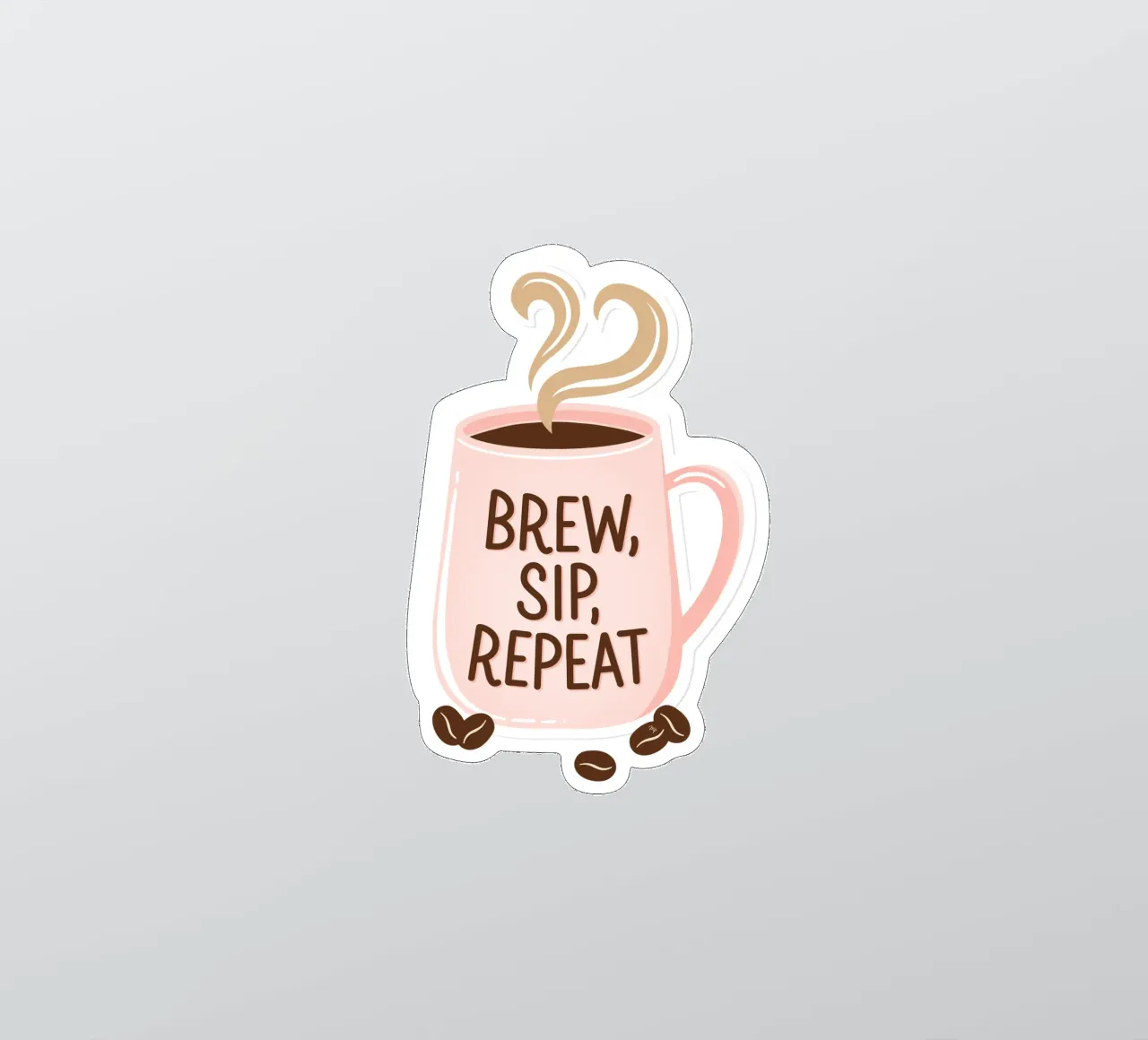 Tazza da caffè "Brew, Sip, Repeat". adesivo da Martina