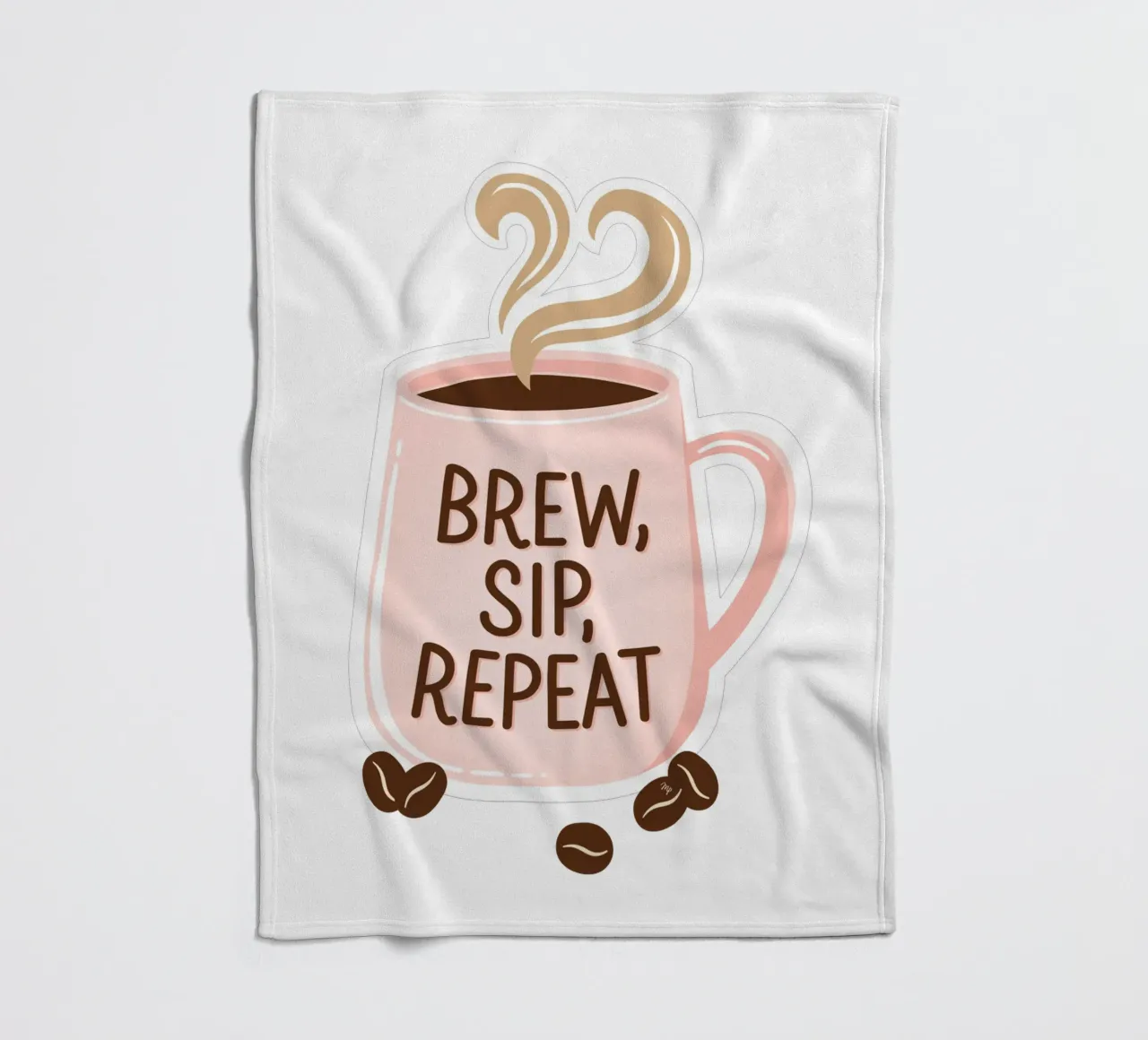 Koffiebeker zetten, nippen, herhalen fleecedeken van Martina