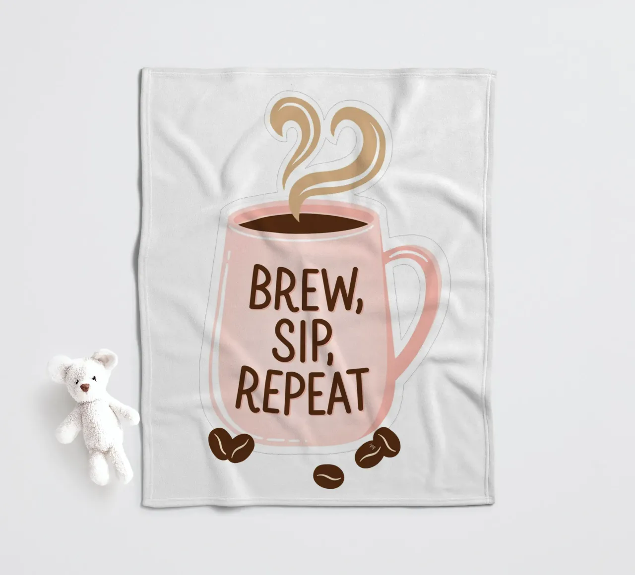 Koffiebeker zetten, nippen, herhalen fleecedeken van Martina