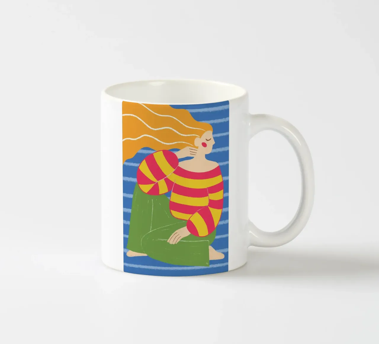 Bambina mod a strisce tazza in ceramica da Martina