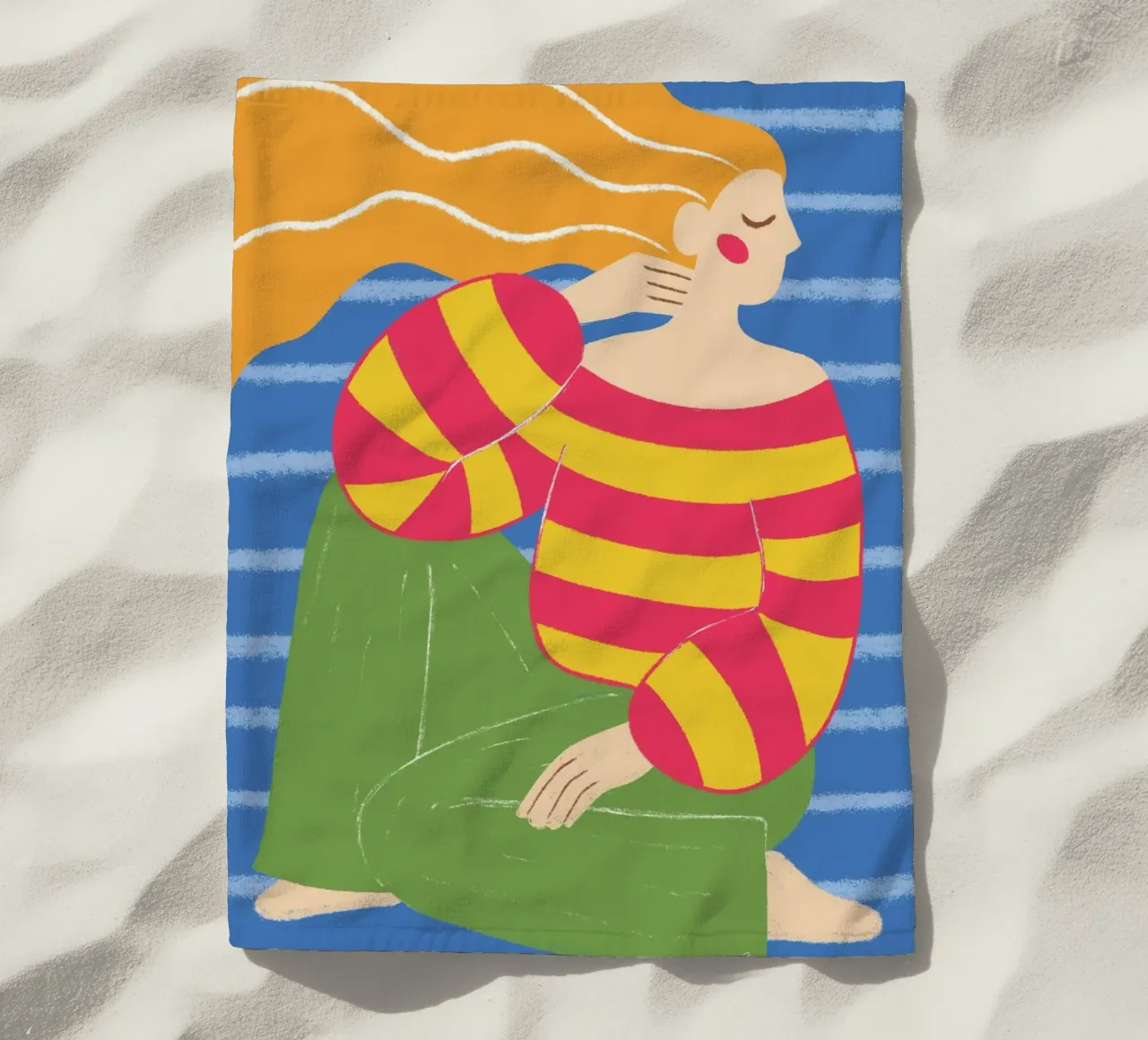 Bambina mod a strisce telo mare da Martina