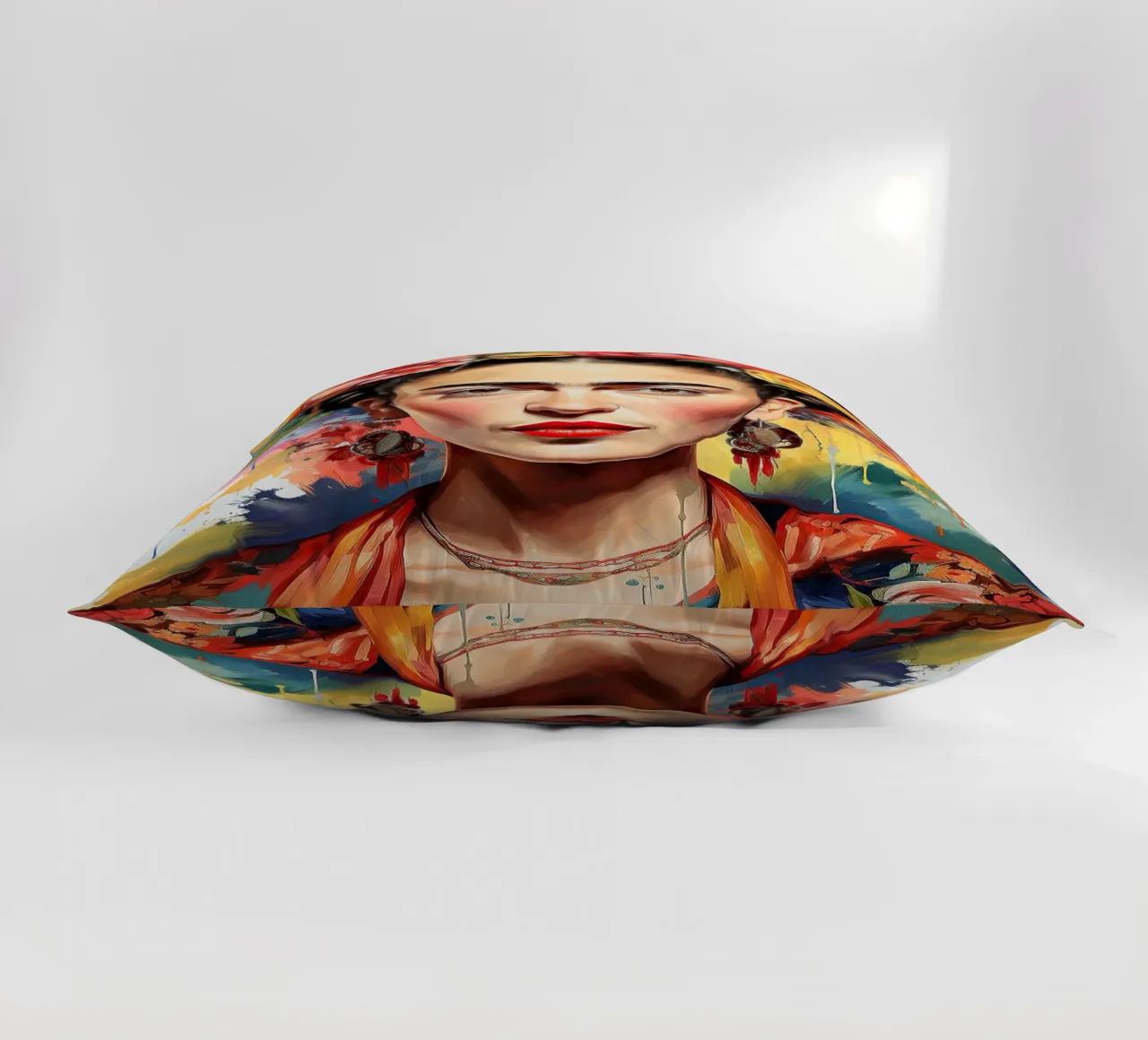 Frida Kahlo "Rebellion in Every Stroke" cuscino da Fantasias Florales