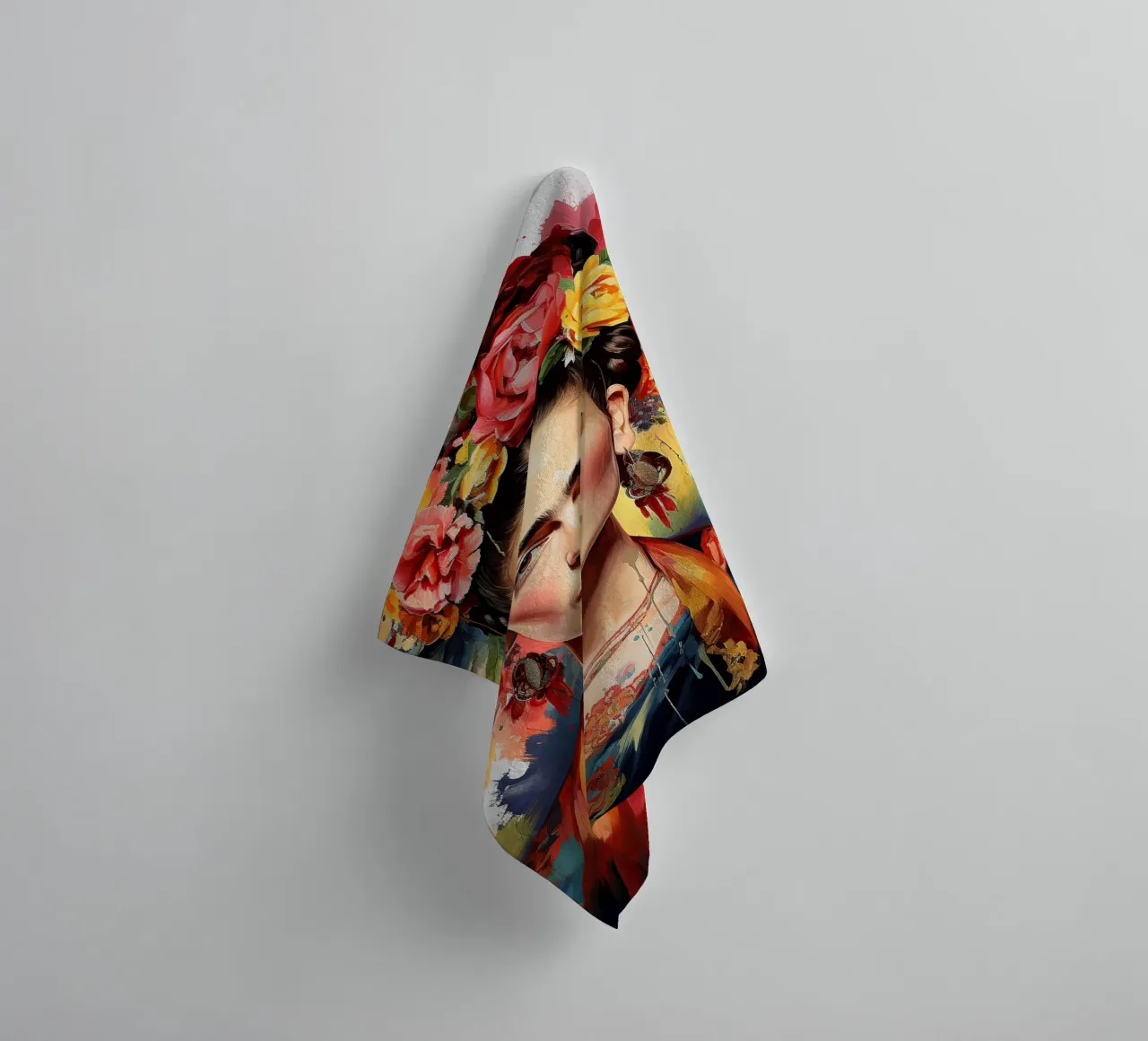 Frida Kahlo "Rebellion in Every Stroke" asciugamano da bagno da Fantasias Florales