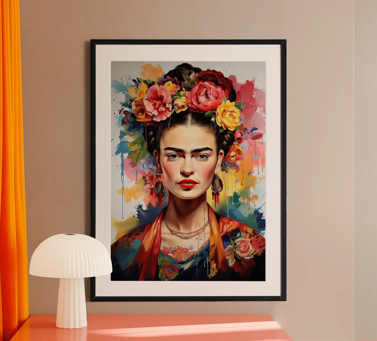 Frida Kahlo "Rebellion in Every Stroke" carta hahnemühle da Fantasias Florales