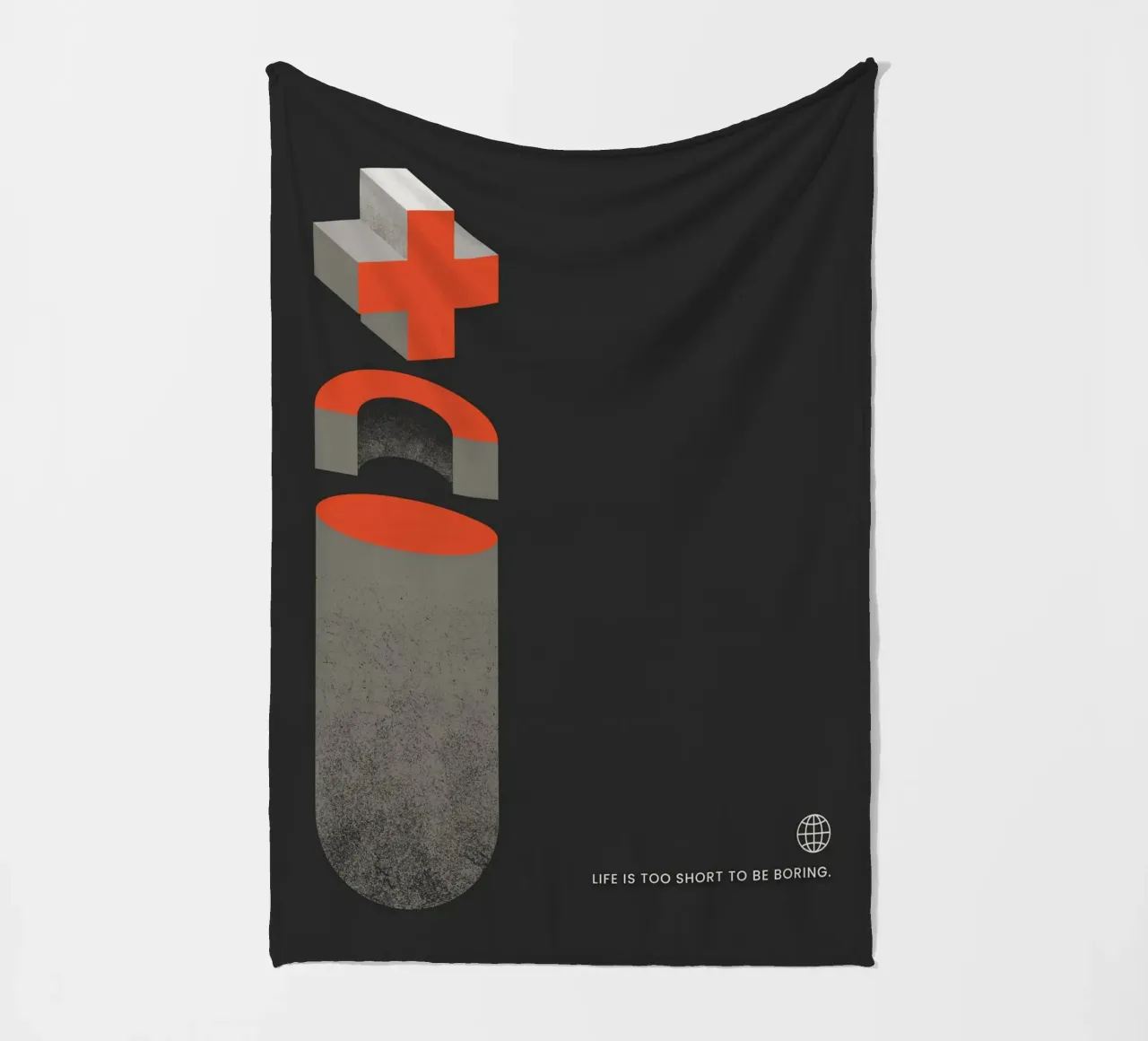 LIFE IS TOO SHORT TO BE BORING coperta in pile da ARTEVO