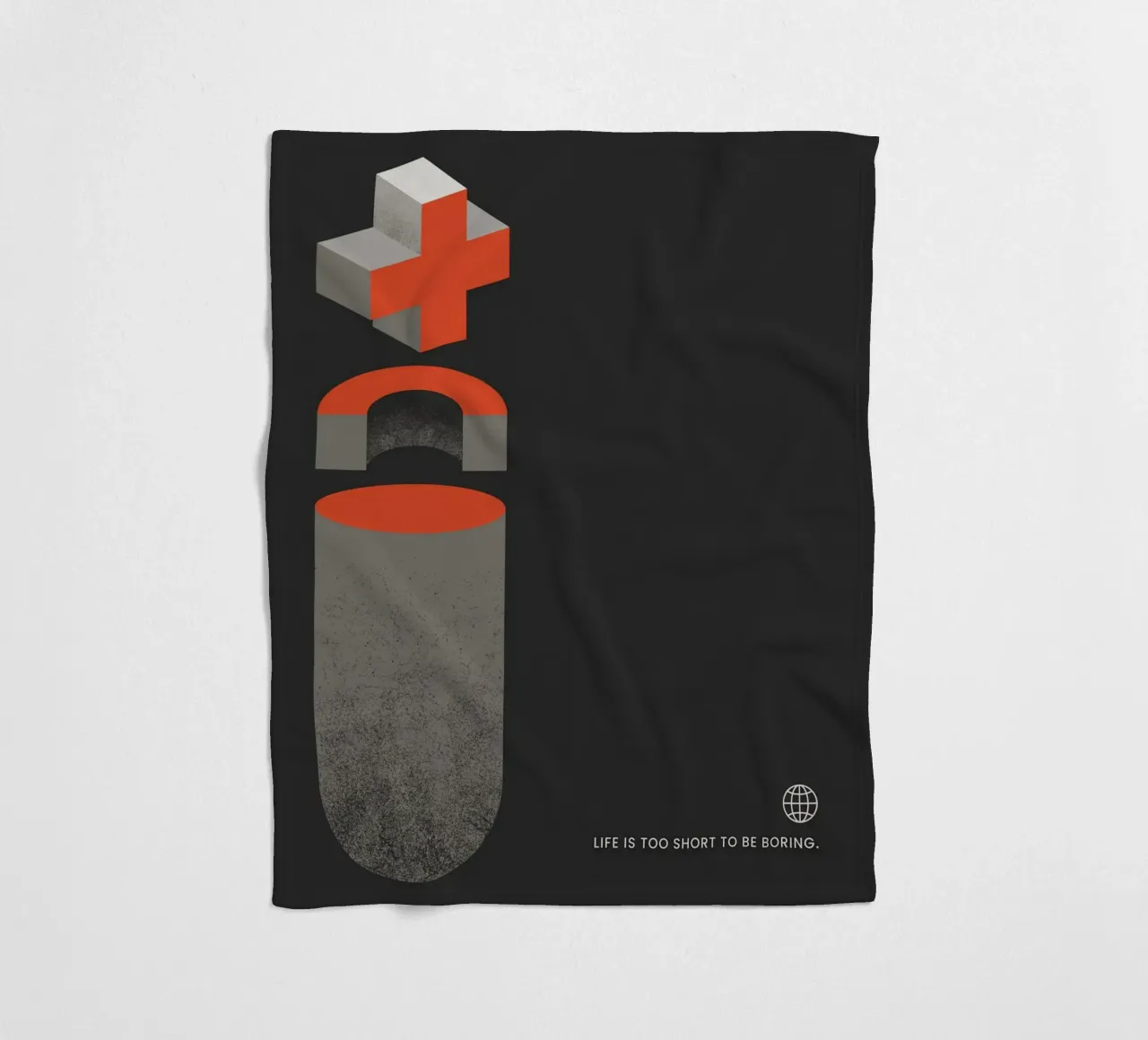 LIFE IS TOO SHORT TO BE BORING coperta in pile da ARTEVO