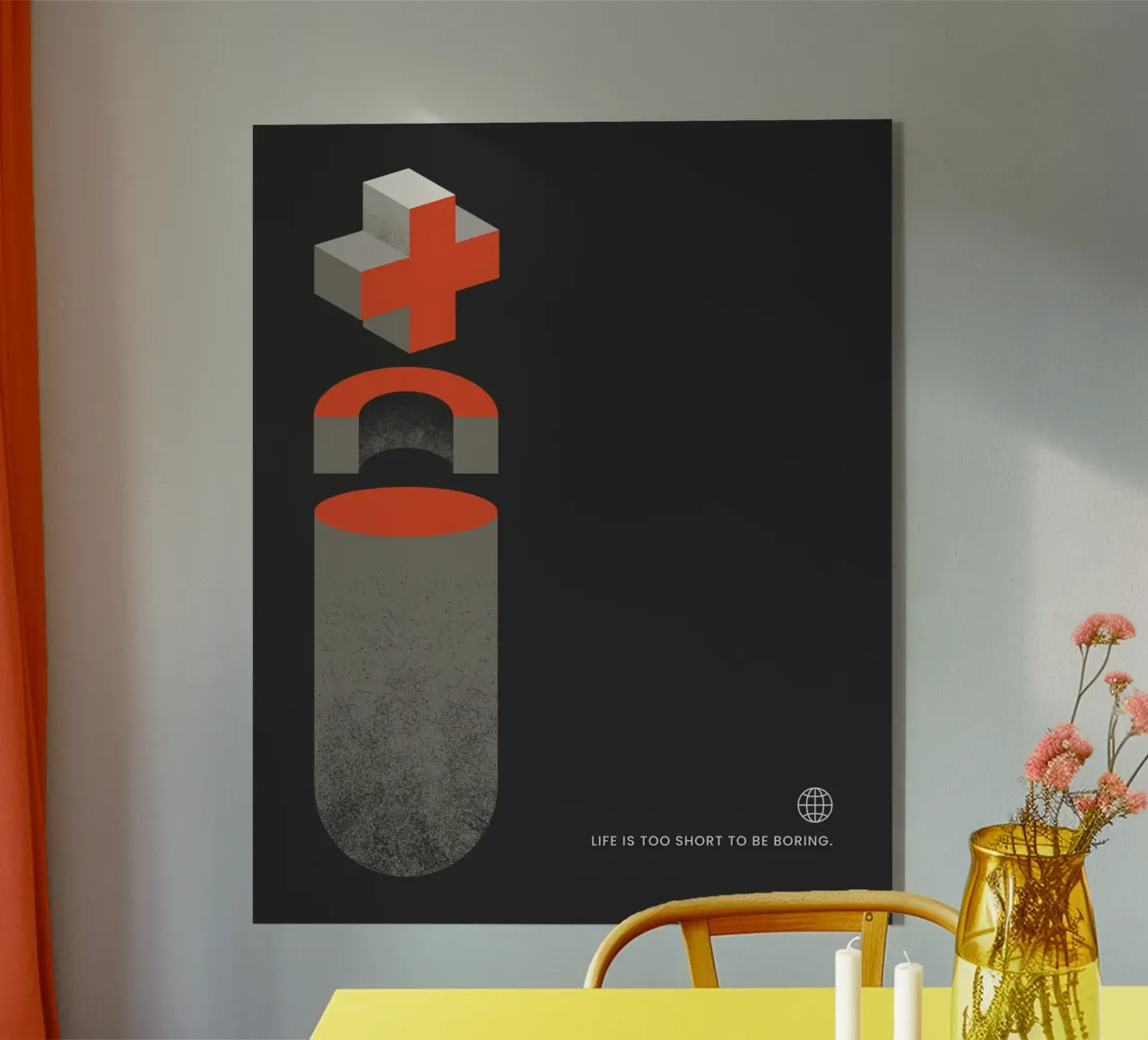 LIFE IS TOO SHORT TO BE BORING plexiglass da ARTEVO