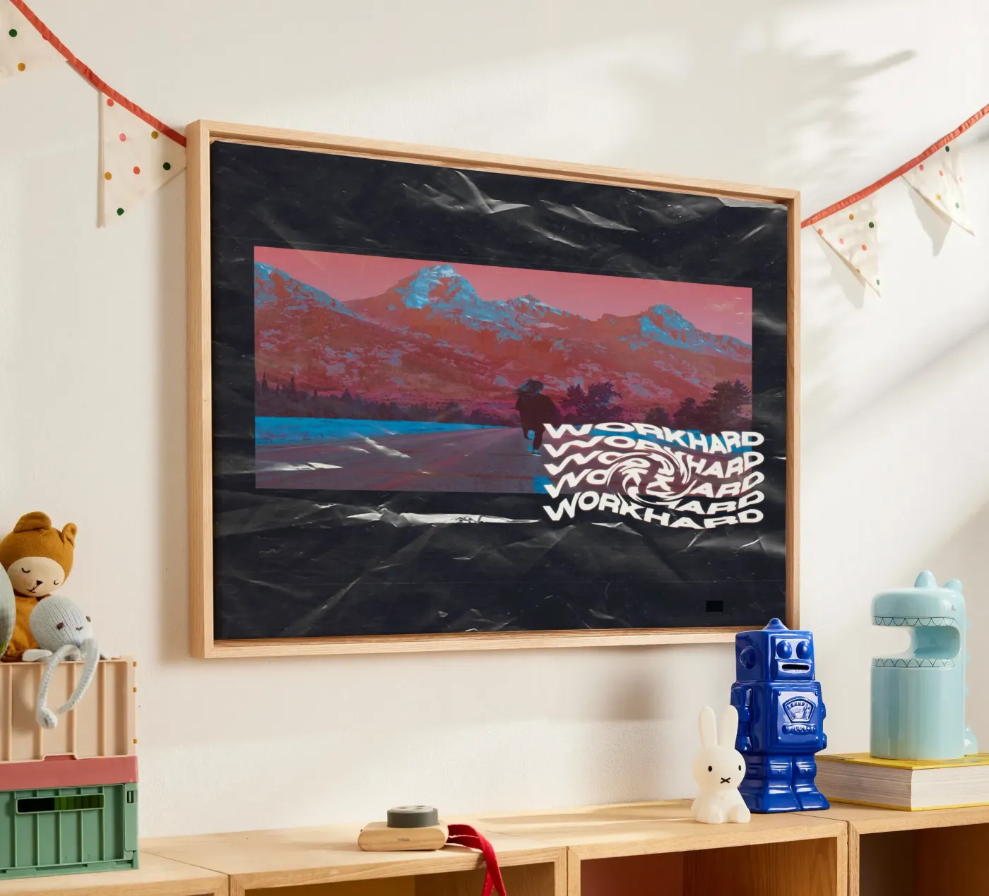 WORK HARD Leinwand von ARTEVO