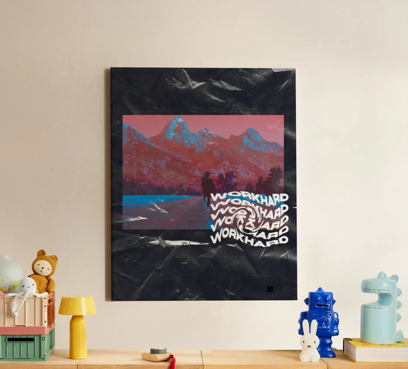 WORK HARD canvas by SMRT STUDIO