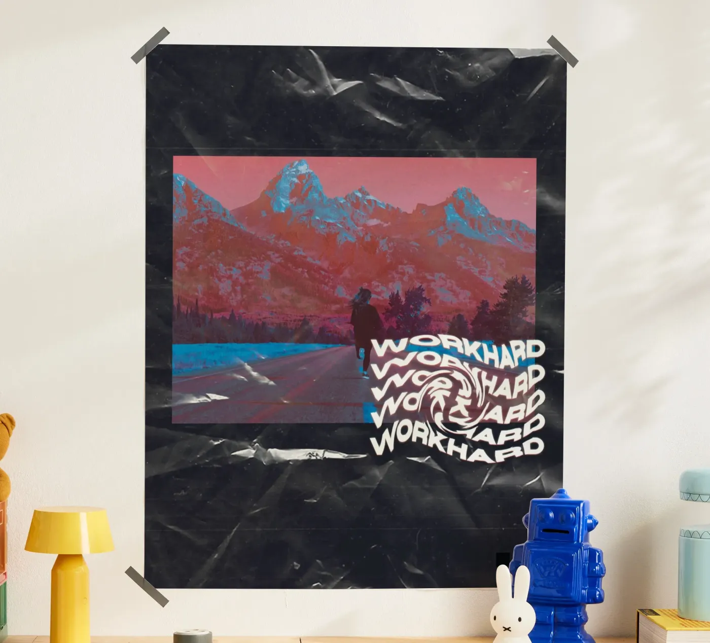 WORK HARD poster da SMRT STUDIO