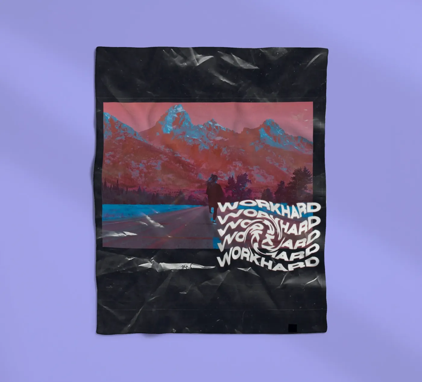 WORK HARD Fleecedecke von SMRT STUDIO