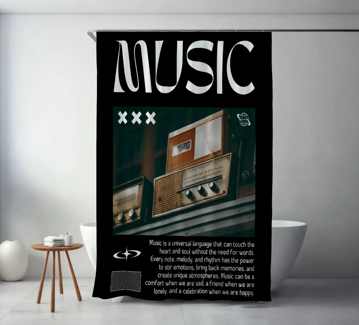 MUSIC tenda da doccia da SMRT STUDIO