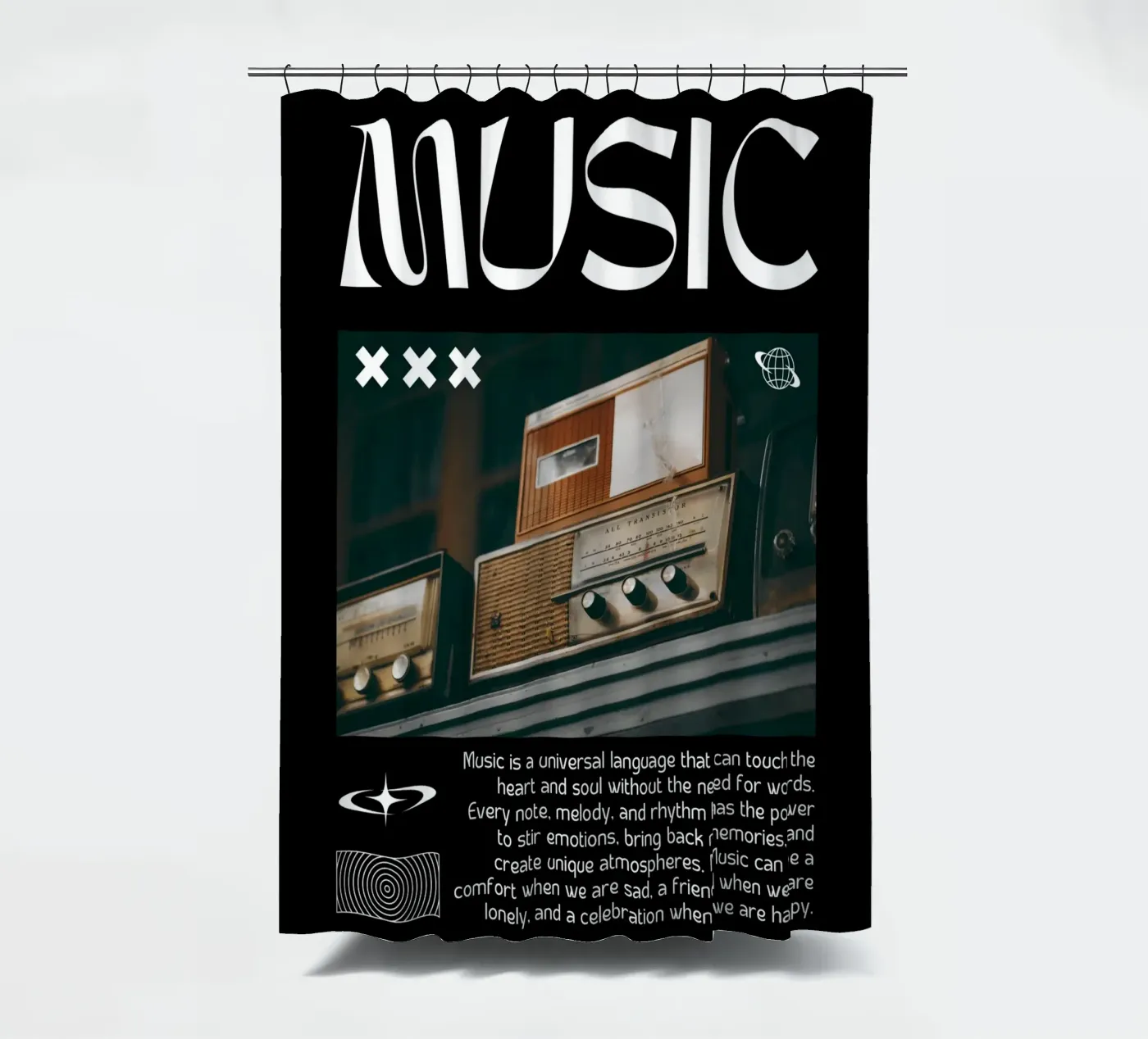 MUSIC tenda da doccia da SMRT STUDIO