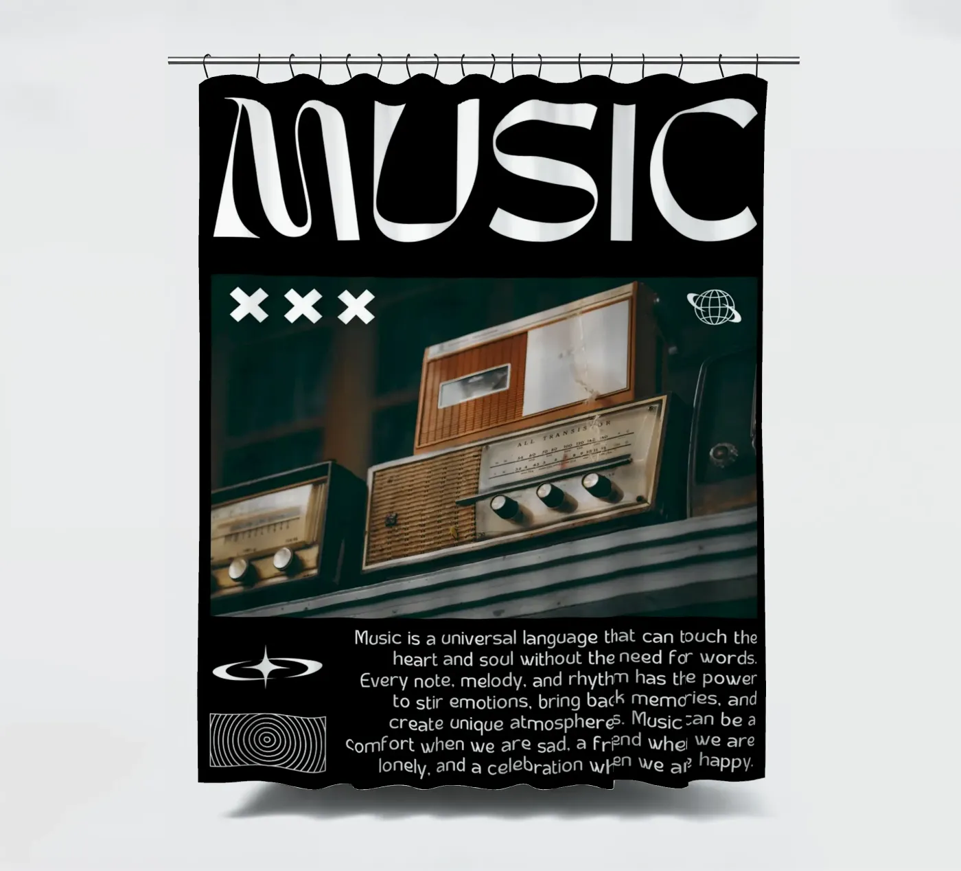 MUSIC tenda da doccia da SMRT STUDIO