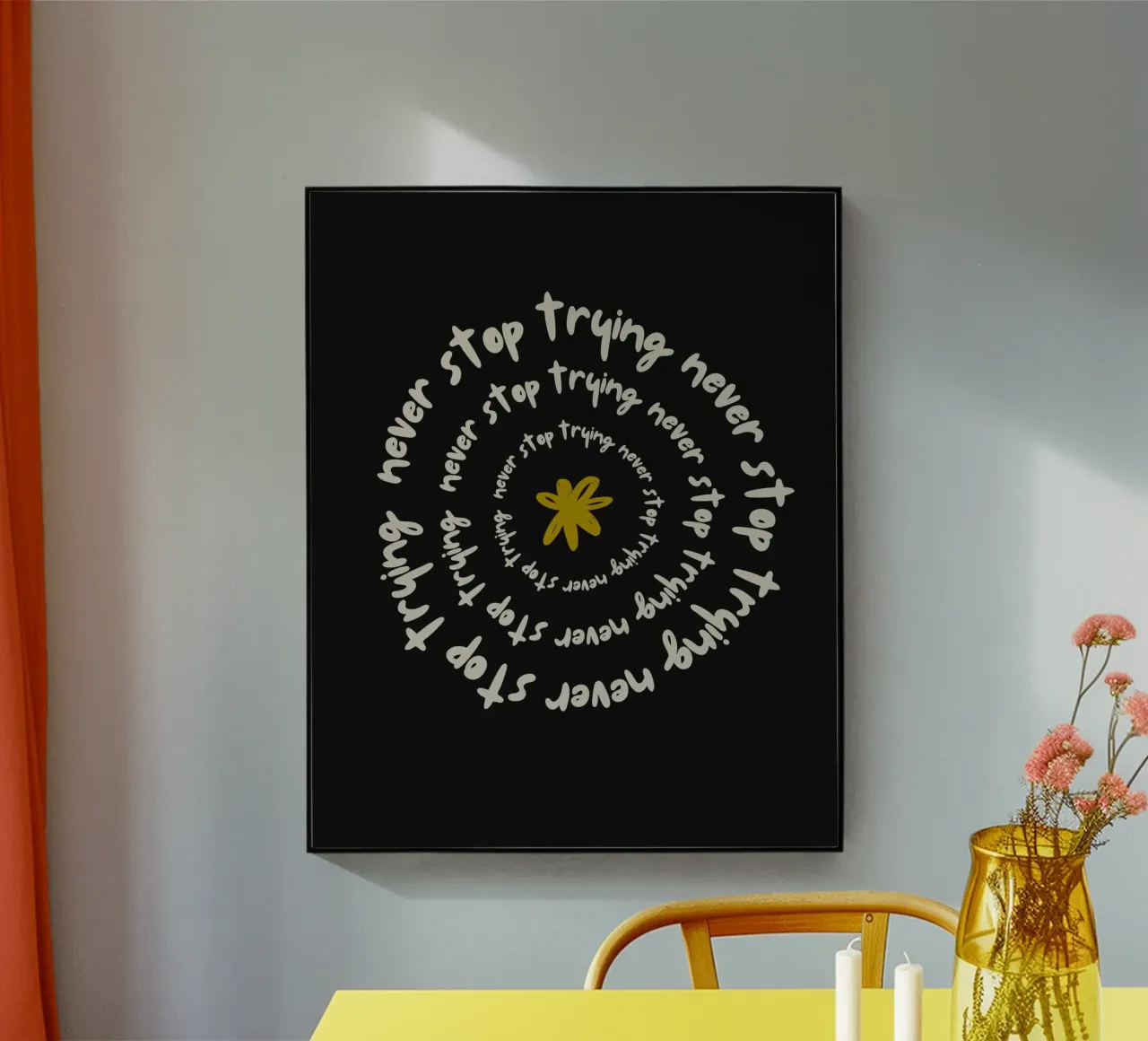 NEVER STOP TRYING plexiglass da ARTEVO