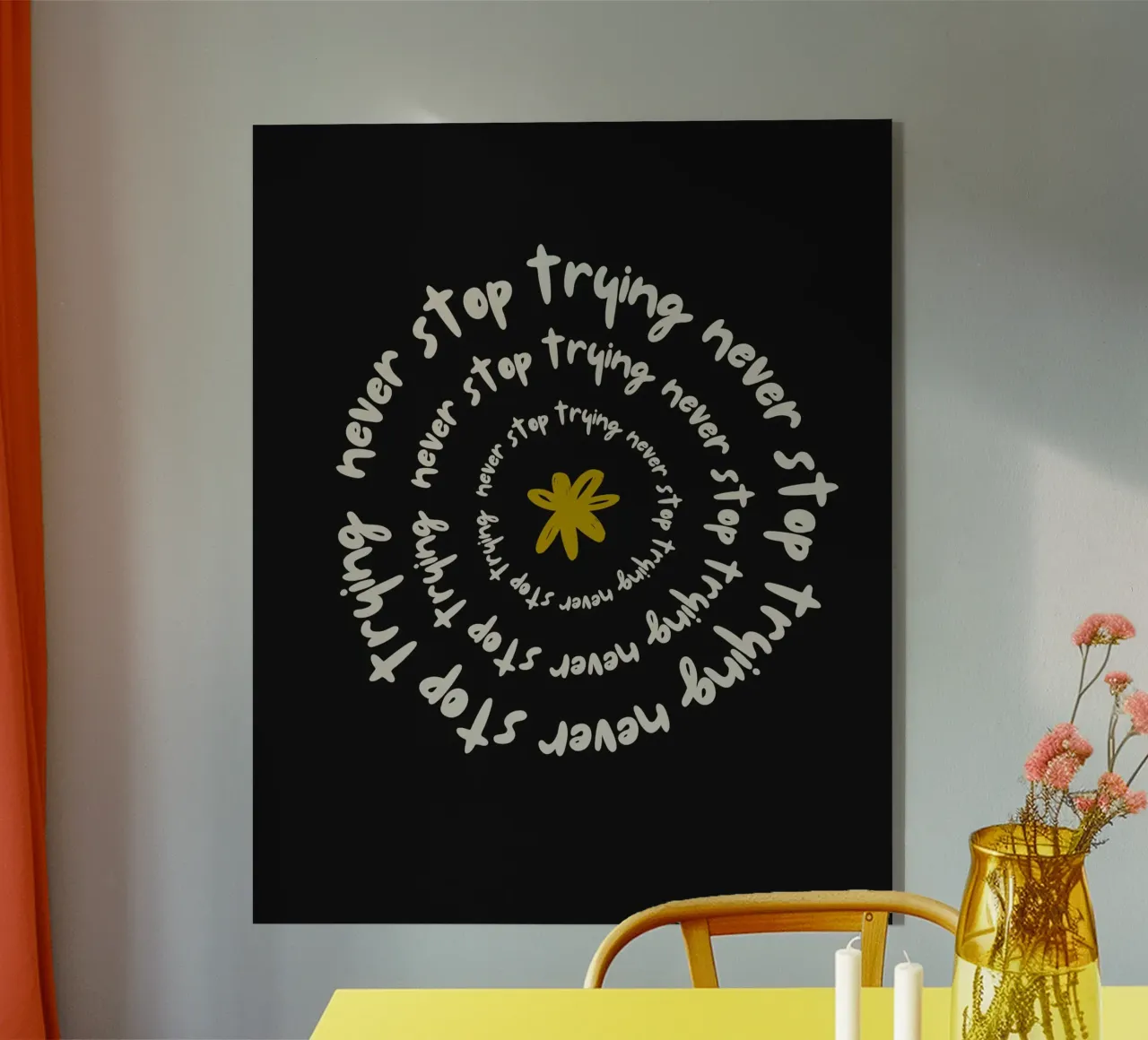 NEVER STOP TRYING plexiglass da ARTEVO