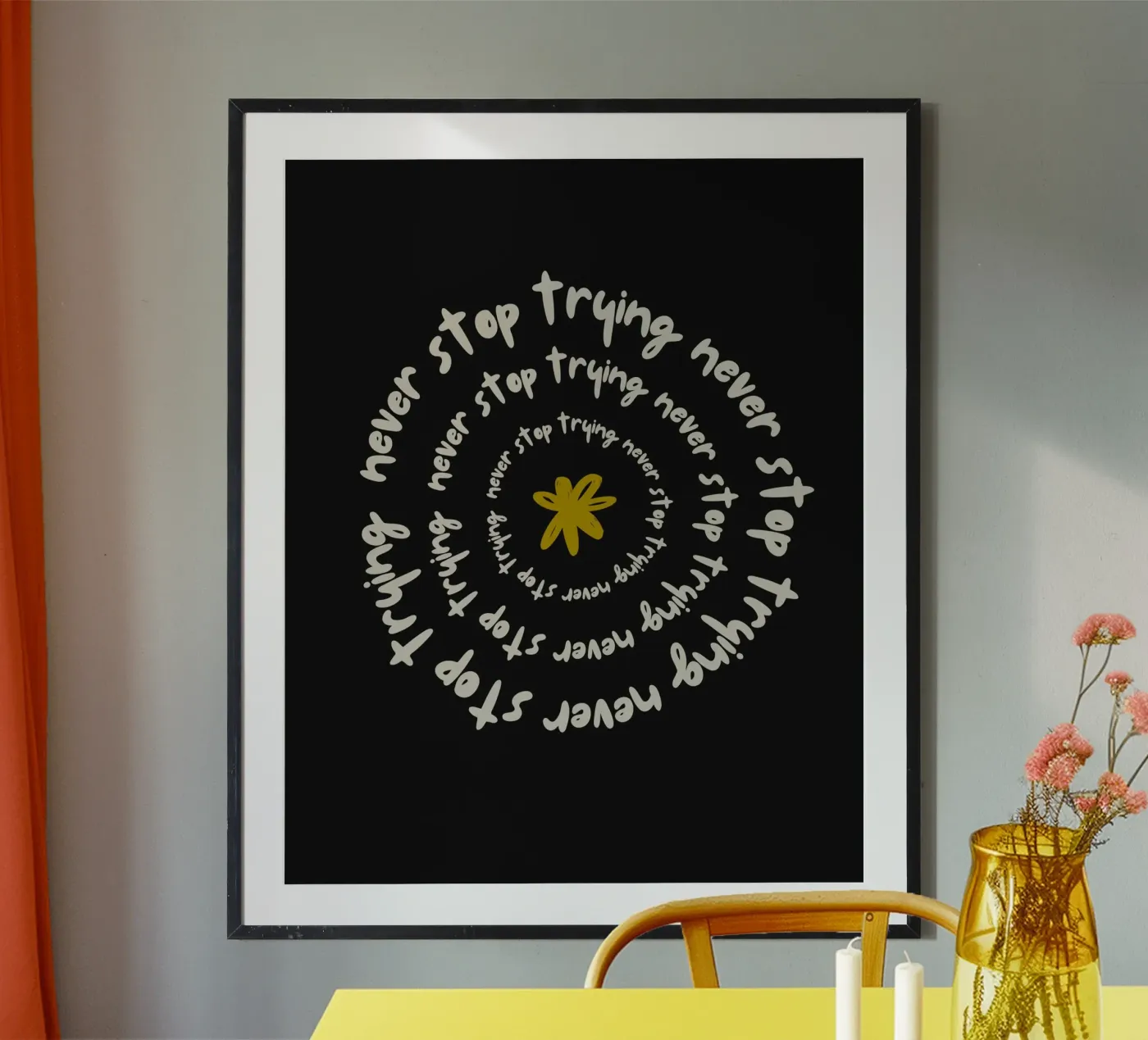 NEVER STOP TRYING poster da ARTEVO