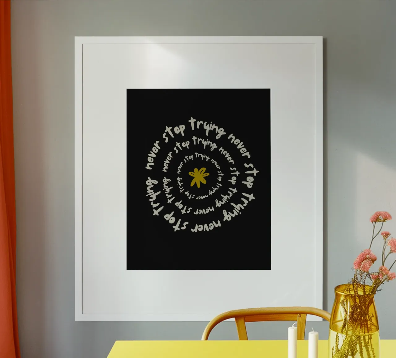 NEVER STOP TRYING poster da ARTEVO