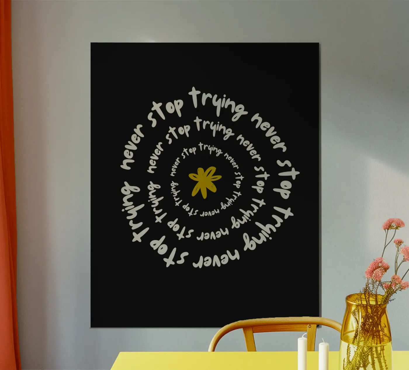 NEVER STOP TRYING poster da ARTEVO