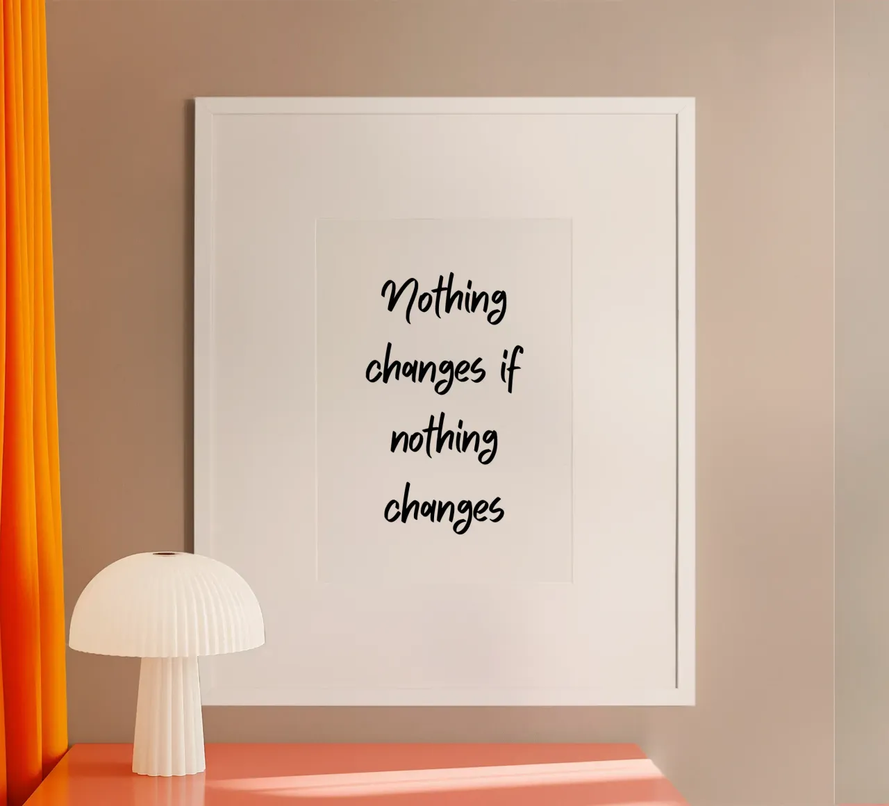 Nothing changes if nothing changes carta hahnemühle da Quotes on walls