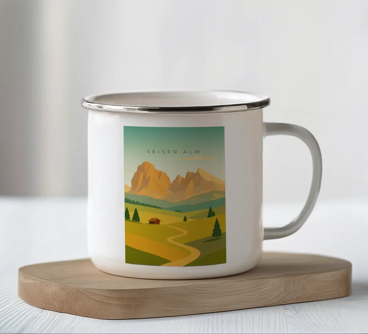 Seiser Alm tazza in smalto da minimalist designs