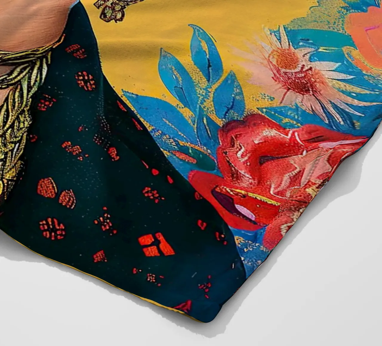 Frida Kahlo "Resilient Colors" coperta in pile da Fantasias Florales