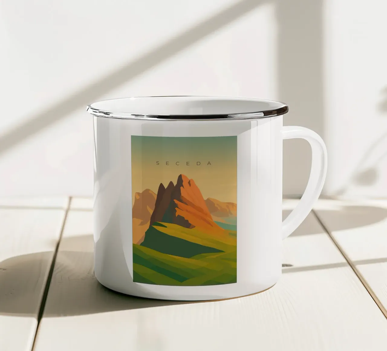 Seceda tazza in smalto da minimalist designs