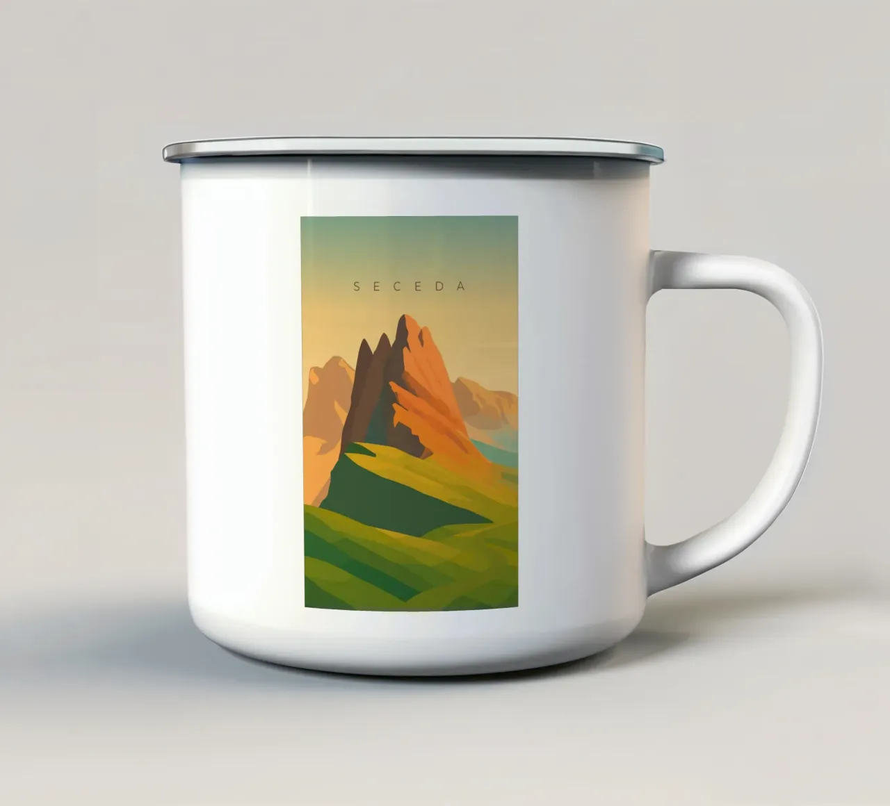 Seceda tazza in smalto da minimalist designs