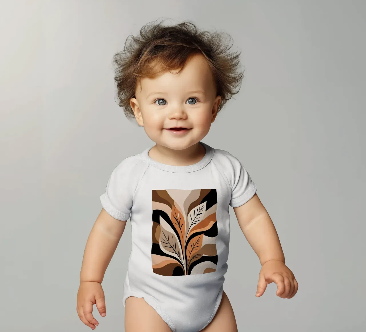 Herfstig abstract babyrompertje korte mouwen van Artistic-shop